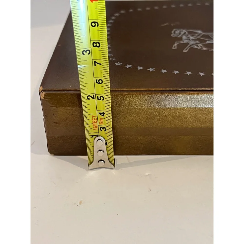 Vintage Hickok Mens Jewelry Box‎ Valet Case Bronze Stagecoach Star Design Gold